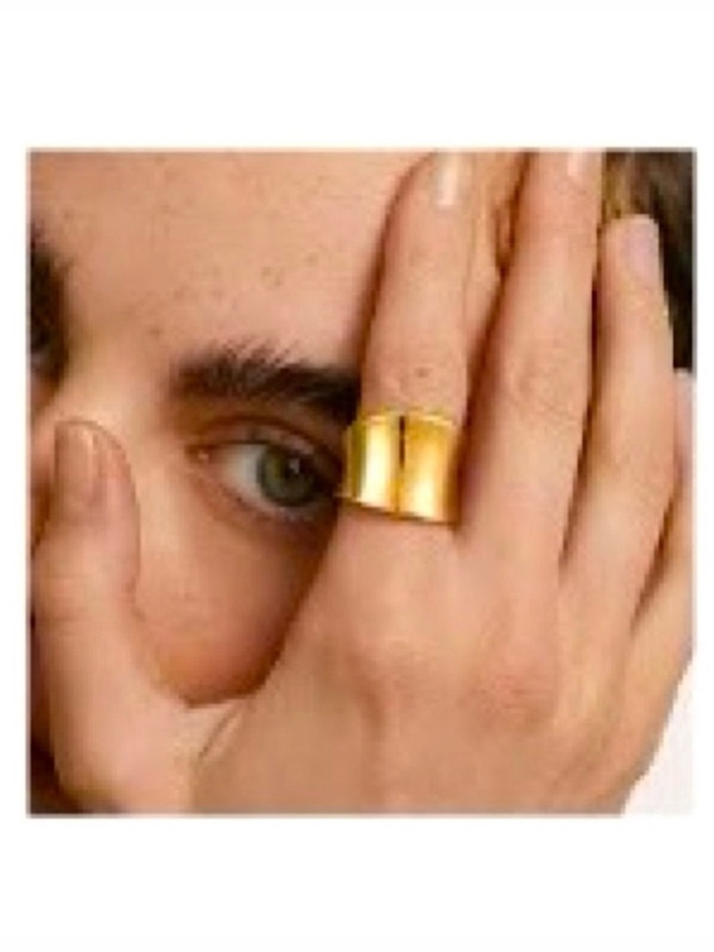 Women’s Thick Minimalist Wide Statement Band Ring Fashion Gold no Tarnish Size 8